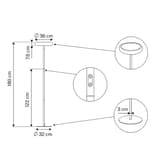 Lampadaire LED, tête en forme de nuage COCOON UNILUX - Lampadaire LED UNILUX COCOON noir, dimensions