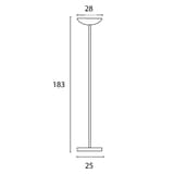 Lampadaire LED à éclairage indirect, mât droit FIRST LED UNILUX - Lampadaire LED à éclairage indirect UNILUX FIRST LED noir, dimensions