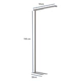 Lampadaire LED, direct et indirect jet argent MAUL - Lampadaire LED MAULjet argent, dimensions