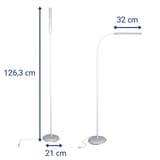 Lampadaire de lecture LED, 126 cm pirro lampadaire blanc MAUL - Lampadaire de lecture LED MAULpirro blanc, dimensions