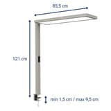 Lampadaire LED à pince pour double poste senja à pince argent MAUL - Lampadaire LED à pince MAULsenja argent, dimensions