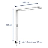 Lampadaire LED à pince pour double poste senja à pince blanc MAUL - Lampadaire LED à pince MAULsenja blanc, dimensions