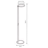 Lampadaire LED, 60 % direct et 40 % indirect OPUS UNILUX - Lampadaire LED UNILUX OPUS noir, dimensions