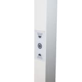 Lampadaire LED, panneau acoustique NEXUS UNILUX - Lampadaire LED UNILUX NEXUS blanc, commande tactile sur le mât, détail