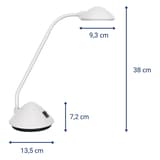 Lampe de bureau LED compacte, 3000 K arc blanc MAUL - Lampe de bureau LED MAULarc blanc, dimensions