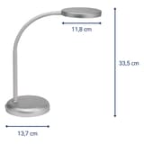 Lampe de bureau LED compacte, 3000 K joy argent MAUL - Lampe de bureau LED MAULjoy argent, dimensions