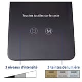 Lampe de bureau LED, température réglable pearly colour vario noir MAUL - Lampe LED MAULpearly colour vario noir, touches tactiles sur le socle