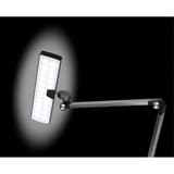 Lampe de bureau LED, double bras Nimbus noir HANSA - Lampe de bureau Hansa Nimbus noir, tête allumée