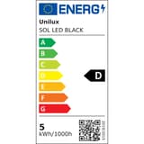 Lampe de bureau LED à bras flexible SOL UNILUX - Étiquette énergie de la source LED, classe D, Lampe de bureau LED à bras flexible UNILUX SOL blanc