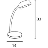 Lampe de bureau LED compacte, bras pivotant TAMY UNILUX - Lampe de bureau LED compacte UNILUX TAMY blanc, dimensions