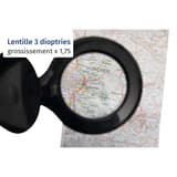 Lampe loupe LED dimmable, double lentille iris noir MAUL - Lampe loupe LED dimmable MAULiris noir, loupe 3 dioptries