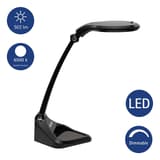 Lampe loupe LED dimmable, double lentille iris noir MAUL - Lampe loupe LED dimmable MAULiris noir, caractéristiques en pictogrammes