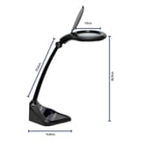 Lampe loupe LED dimmable, double lentille iris noir MAUL - Lampe loupe LED dimmable MAULiris noir, dimensions