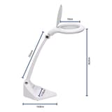 Lampe loupe LED dimmable, double lentille iris blanc MAUL - Lampe loupe LED dimmable MAULiris blanc, dimensions