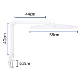 Lampe de travail LED dimmable à pince, 5140 lux explore blanc MAUL - Lampe de travail LED à pince MAULexplore blanc, dimensions