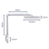 Lampe de travail LED dimmable à pince, 2920 lux intro blanc MAUL - Lampe de travail LED à pince MAULintro blanc, dimensions
