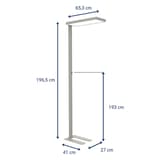 Lampadaire LED dimmable, direct et indirect jura argent MAUL - Lampadaire LED dimmable MAULjura argent, dimensions