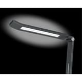 Lampe de bureau LED avec veilleuse Tide gris métallisé HANSA - Lampe de bureau Hansa Tide gris métallisé, tête allumée