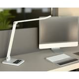 Lampe de bureau LED avec veilleuse Tide blanc HANSA - Lampe de bureau Hansa Tide blanc, sur un bureau