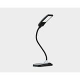 Lampe de bureau LED, col de cygne et port USB Twist noir HANSA - Lampe de bureau Hansa Twist noir, col de cygne