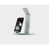 Lampe de bureau LED, 4 teintes et port USB Vario Plus argent HANSA - Lampe de bureau Hansa Vario Plus argent, téléphone sur le support magnétique