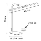 Lampe de bureau LED, télécommande sans fil STRATA BASE UNILUX - Lampe de bureau LED UNILUX STRATA BASE noir, dimensions