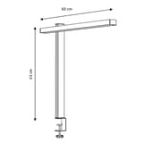 Lampe de bureau LED à pince, bras pivotant ZENITH UNILUX - Lampe de bureau LED à pince UNILUX ZENITH noir, dimensions