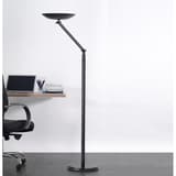 Lampadaire LED à éclairage indirect, mât articulé VARIALUX articulé UNILUX - Lampadaire LED à éclairage indirect UNILUX VARIALUX articulé noir, en situation dans un bureau
