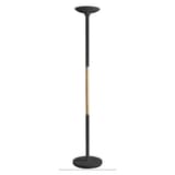 Lampadaire LED à éclairage indirect, acier et hêtre PRYSKA UNILUX - Lampadaire LED à éclairage indirect UNILUX PRYSKA noir et hêtre, vue d'ensemble