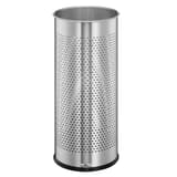 Porte-parapluies rond en inox, 28,5 litres rond ajouré inox DURABLE - Porte-parapluies rond en inox DURABLE rond ajouré inox, vue de face, bande perforée