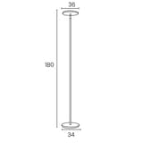 Lampadaire LED à éclairage indirect, vasque inclinable LEDDY UNILUX - Lampadaire LED à éclairage indirect UNILUX LEDDY noir, dimensions