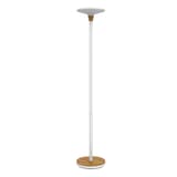 Lampadaire LED à éclairage indirect, acier et bambou BALY BAMBOO UNILUX - Lampadaire LED à éclairage indirect UNILUX BALY BAMBOO blanc et bambou, vue d'ensemble