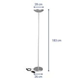 Lampadaire halogène dimmable, éclairage indirect sky argent MAUL - Lampadaire halogène dimmable MAULsky argent, dimensions