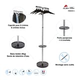 Portemanteau sur pied, 6 cintres fournis WAVE2 ALBA - Portemanteau sur pied ALBA WAVE2, caractéristiques en image