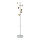 Portemanteau sur pied, 6 patères en bois MUSIC ALBA - Portemanteau sur pied ALBA MUSIC blanc, vue d'ensemble