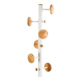 Portemanteau sur pied, 6 patères en bois MUSIC ALBA - Portemanteau sur pied ALBA MUSIC blanc, patères en bois, détail