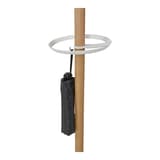 Portemanteau sur pied, fût en bois, 6 patères NAHOW ALBA - Portemanteau sur pied ALBA NAHOW hêtre et blanc, porte-parapluie, détail