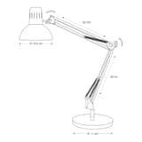 Lampe architecte sans ampoule, socle et pince ARCHI ALBA - Lampe architecte sans ampoule ALBA ARCHI blanc, dimensions