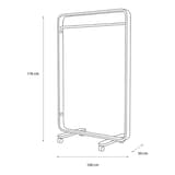 Portant à vêtements mobile, cadre en hêtre BOX ALBA - Portant à vêtements mobile ALBA BOX, dimensions