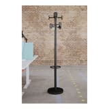 Portemanteau sur pied, 8 patères et 2 crochets STAN3 ALBA - Portemanteau sur pied ALBA STAN3 noir, en situation