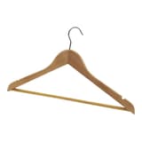 Cintres en bois FSC avec barre, lot de 25 BASIC - Cintres en bois FSC avec barre ALBA BASIC lot de 25 cintres, cintre, détail
