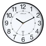 Horloge murale radio-pilotée, Ø 30 cm WAVE noir - Horloge murale radio-pilotée UNILUX WAVE noir, vue d'ensemble