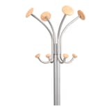 Portemanteau sur pied, 4 doubles patères en bois STILY - Portemanteau sur pied ALBA STILY, tête à doubles patères en bois, détail