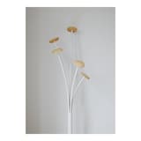 Portemanteau sur pied, 5 grandes patères FESTIVAL - Portemanteau sur pied ALBA FESTIVAL blanc et bois, tête à 5 patères en bois, détail