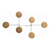 Patère murale design, 6 patères en bois SIX - Patère murale design ALBA SIX blanc, vue d'ensemble
