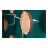 Patère murale design, 6 patères en bois SIX - Patère murale design ALBA SIX blanc, patère en bois, détail