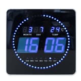 Horloge murale digitale LED, date et température FLO LED noir UNILUX - Horloge murale digitale LED UNILUX FLO LED noir, vue d'ensemble