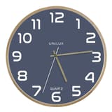 Horloge murale en bois, Ø 31,5 cm BALTIC hêtre et bleu UNILUX - Horloge murale en bois UNILUX BALTIC hêtre et bleu, vue d'ensemble