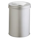 Corbeille anti-feu, couvercle étouffoir SAFE 15 litres DURABLE - Corbeille anti-feu DURABLE SAFE 15 litres grise, vue d'ensemble