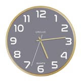 Horloge murale en bois, Ø 31,5 cm BALTIC hêtre et gris UNILUX - Horloge murale en bois UNILUX BALTIC hêtre et gris, vue d'ensemble